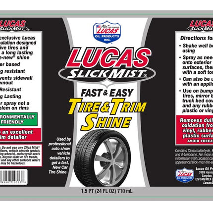 Lucas Slick Mist Tire & Trim Shine 24 FL OZ