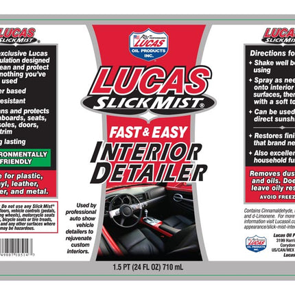 Lucas Slick Mist Interior Detailer 24 FL OZ