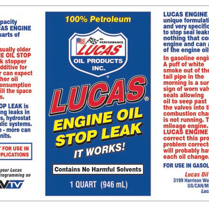 Lucas Engine Oil Stop Leak 1 QT