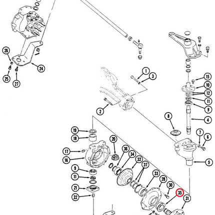 Seal Assembly, Front Axle Final Drive, 1962143C1