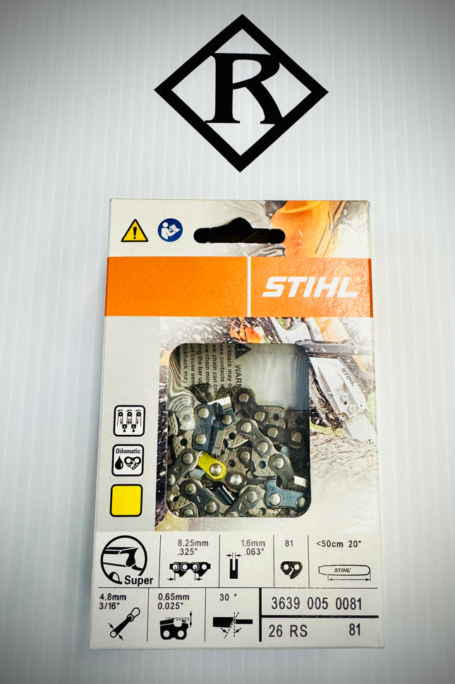 Stihl 20” Loop Chain, .325”, .063” Super, 26RS 81, 36390050081