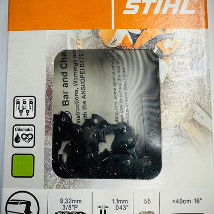 Stihl 16” Chain, 3/8 .043 Picco Slim, 61PMM3 55, 36100050055