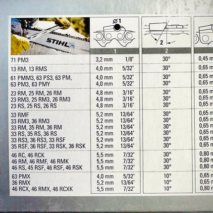 Stihl 16" Chain, .325 63G Rapid Micro Comfort 3, 26RM3 62, 36890050062