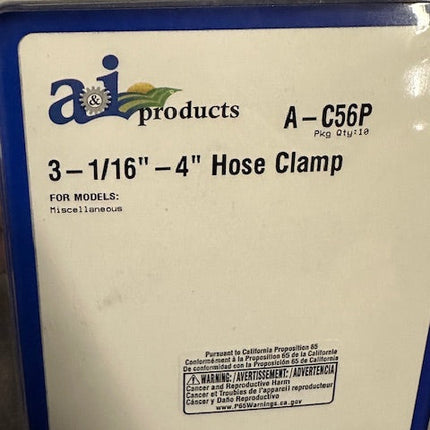 3 1/16" to 4" Hose Clamps C56P (10 pieces)