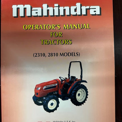 Mahindra Operator's Manual for 2310, 2810 Models