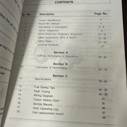 Mahindra Operator's Manual for 2310, 2810 Models