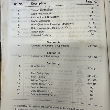 Mahindra Operator's Manual For 3510, 4110 Models