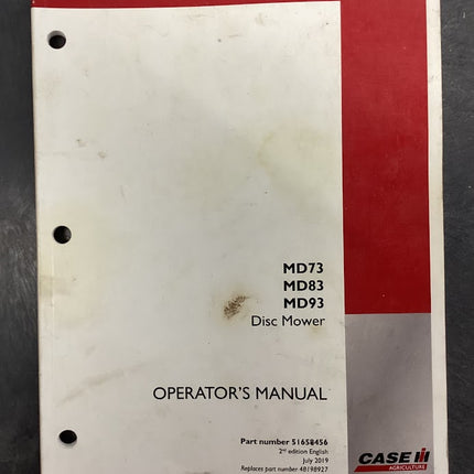 MD73, MD83, MD93 Disc Mower Operator's Manual