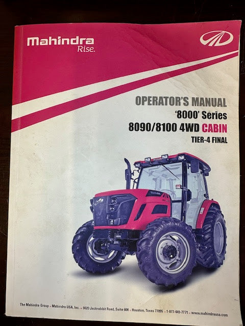 Mahindra Operator's Manual, 8000 Series